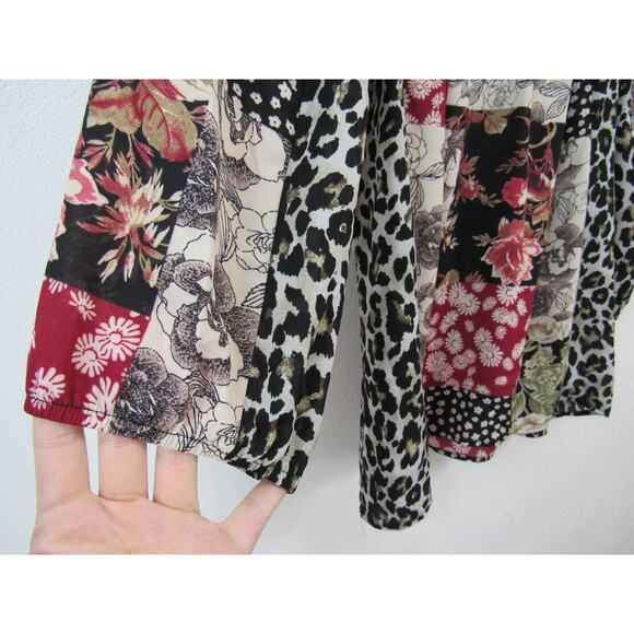 Hope Springs Women's Blouse Top Size XXL Long Sleeve Animal & Floral Print - Picture 4 of 7